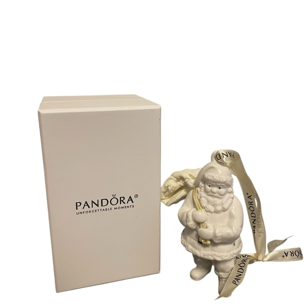 Pandora Santa Claus Holiday Figurine White Ceramic with Original Box 2013